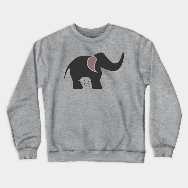 elephant mother and baby Crewneck Sweatshirt by Chigurena